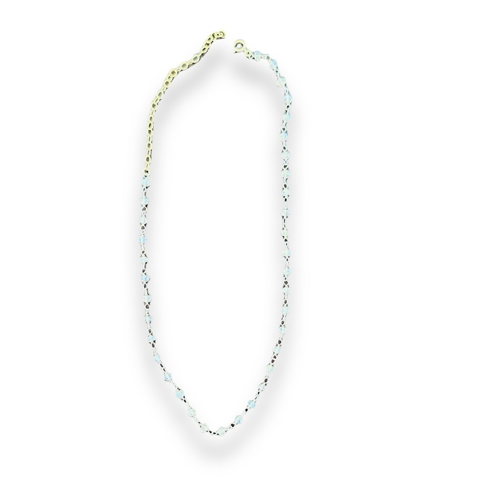 Labradorite Beaded Grey light Blue small Beads Dainty Boho stackable Necklace